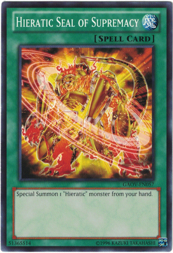 HIERATIC SEAL OF SUPREMACY